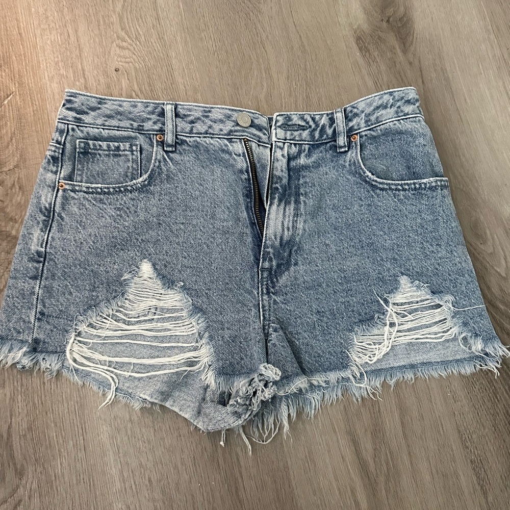 PacSun Blue Jean Shorts Distressed High-Waisted